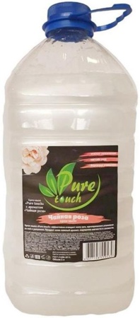 Жидкое крем-мыло перламутровое Puretouch Чайная роза, 5 литров белое, ПЭТ