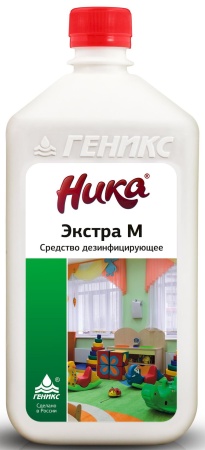 Дезинфицирующее концентрированное средство с моющим эффектом Ника Экстра М, 1 литр
