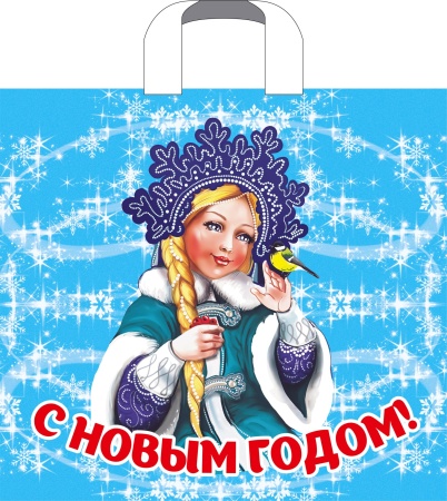 Пакет ПЭ с петлевой ручкой 38х34см (70) (Зимняя фея) НГ  (х50/500)