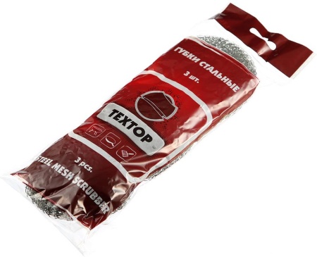 Губка металлическая 12 грамм Textop, 3 штуки в упаковке 