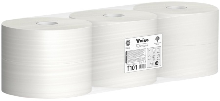 Туалетная бумага Veiro Professional Basic T101, однослойная серая, 450 метров в рулоне