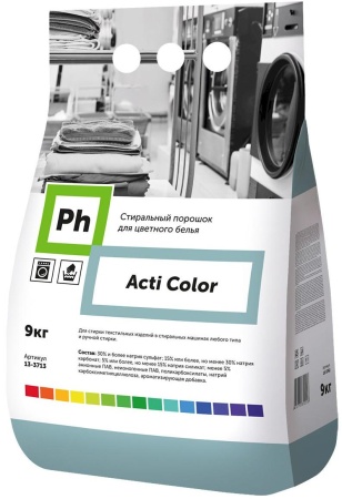 Стиральный порошок Ph Acti Color для цветного белья, 9 кг