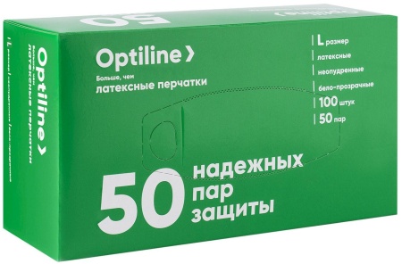 Перчатки латексные неопудренные размер L, 100 штук в упаковке