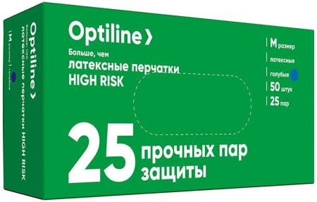 Перчатки латексные HIGH RISK размер М, 13 грамм, 50 штук в упаковке