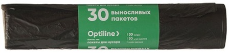 Мешки для мусора Премиум, 30 литров, 50х60 см, 10,5 мкм, черные, 30 штук в рулоне