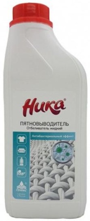 Пятновыводитель-отбеливатель НИКА жидкий с антибактериальным эффектом 1 литр
