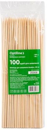 Шампуры для шашлыка бамбуковые, 20 см, 100 штук в упаковке