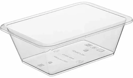 Контейнер прямоугольный под запайку 440 мл 147х109х50 мм 1272П прозрачный ПП, 450 штук